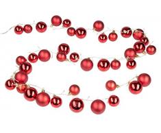 Idena Girlande mit 40 roten Weihnachtskugeln und 80 LED in warm weiß, mit 8 Stunden Timer Funktion, für Weihnachten, Deko, als Stimmungslicht, ca. 2 m, Mehrfarbig