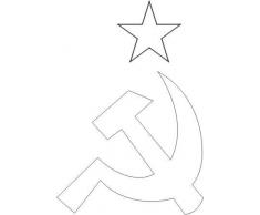 INDIGOS 4250380554525 Wandtattoo w027 Hammer Sichel UDSSR Wappen 120 x 82 cm, weiß