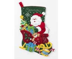 Bucilla 86866 Weihnachtsstrumpf-Set, Schlitten, mehrfarbig