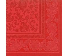 Papstar Servietten / Tissueservietten rot Royal Collection, Ornaments (50 Stück) 40 x 40 cm, 1/4-Falz, für Gastronomie, Haushalt oder Feste, FSC-zertifiziert, Stoffoptik, #11667