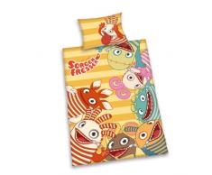 Herding 244469063 BettwÃ¤sche Sorgenfresser, Kopfkissenbezug 40 x 60 cm und Bettbezug 100 x 135 cm, 100 % Baumwolle, Renforce