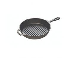 Lodge Grillpfanne 26cm, Höhe 5cm, aus Gusseisen, rund mit Griff, schwarz (1 Stück)