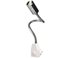 SLV LED Steckerlampe Dio Flex Plug | flexible Leselampe, Stecker-Lampe zur individuellen Beleuchtung für Küche, Schreibtisch, Nachttisch | Steckdosenlampe, LED Wand-Leuchte mit Schalter | LED inside
