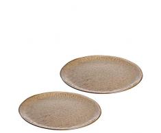 Leonardo Teller Matera 2-er Set, 27 cm, 2 Keramik Teller, spülmaschinengeeignet, mit Glasur beige, 026983
