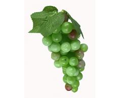 Deko Weintrauben Rispe Wein Trauben Kunstobst Kunstgemüse künstliches Obst Gemüse Dekoration (Grün rund, 20 cm)