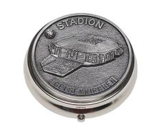 Schnabel-Schmuck Gelsenkirchen Taschenaschenbecher Zinnauflage Fußballstadion