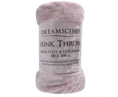 Dreamscene Kunstpelz Fleece Überwurf über Sofa Bett Weich, Heather, 125 x 150 cm