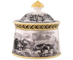 Villeroy & Boch Audun Ferme Zuckerdose, 300 ml, Höhe: 11,4cm, Premium Porzellan, Weiß/Bunt,