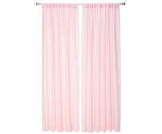 LA Linen Gardine aus Polyester, Popeline, 246 x 147,2 cm, Hellrosa, 2 Stück
