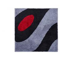 Grund COLANI Exklusiver Designer Badteppich 100% Polyacryl, ultra soft, rutschfest, ÖKO-TEX-zertifiziert, 5 Jahre Garantie, Colani 35, WC-Vorlage o.A. 60x60 cm, hellgrau-schwarz