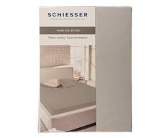 Schiesser Spannbettlaken, 100% Baumwolle, Silber, 160 x 200 cm