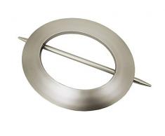 GARDINIA Dekoring Oval, Zum Drapieren von Gardinen und Vorhangstoffen, Außen: Ø 15/18 cm, Innen: Ø 9/12 cm, Kunststoff, Silber-matt