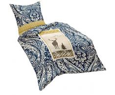 fleuresse 133443 Fb. 2 Soft Feinbiber Bettwäsche, 135 x 200 cm, highlandblau