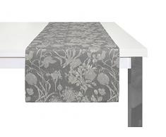 Adam Flower Cuvée Light Tischläufer, Bio Baumwolle, Dunkelgrau, 50 x 150 cm