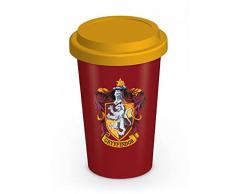 empireposter - Harry Potter - Gryffindor Travel Mug - Größe (cm), ca. Ø9 H13,5 - Reisebecher, NEU - Beschreibung: - Keramik Tasse Doppelwandig, Konisch, Boden Ø6cm. Füllmenge: ca. 450ml. mit Silikondeckel -