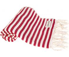 Bersuse 100% Cotton Malibu Turkish Towel Handtuch, Baumwolle, rot, 37X70 Inches