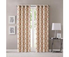Madison Park Saratoga Ösenvorhang, mit Laubsägeaufdruck, für Wohnzimmer/Schlafzimmer Fensterplatte 100x84 Spice