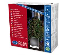 Konstsmide 3748-500 LED Lichternetz / für Außen (IP44) / 24V Außentrafo / 32 bunte Dioden / schwarzes Kabel