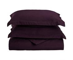 Superior 1500 Serie massiv Super Weich und knitterfrei Bettbezug Set, 100% gebürstete Mikrofaser, Pflaumenfarben, King/California King, 3-teilig