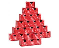 Maulwurf – Geschenke aus der Natur Adventskalender Oh Tannenbaum mit Trommelsteinen, Stein, Rot, 28 x 27 x 4.5 cm