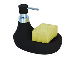 MSV Seifenspender mit Schwammablage Marbella in Schoko-braun, Keramik, Schokoladenbraun, 30 x 20 x 15 cm