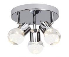 Brilliant Lastra LED Spotrondell 3 flg Deckenstrahler schwenkbar chrom Glas 1020 Lumen, LED integriert