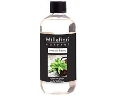 Millefiori White Mint und Tonka Nachfüllflasche 250 ml für Natural Raumduft Diffuser, Plastik, Weiß, 6.3 x 5 x 13.7 cm