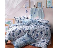 Sleep Down Mermaid Queen Wendebettwäsche-Set, pflegeleicht, antiallergisch, weich und glatt, mit Kissenbezügen, Baumwolle Polyester, Mehrfarbig, Doppelbett