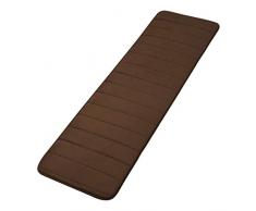 uxcell Badematte aus Memory-Schaum, rutschfest, weich, Lange Mikrofaser, waschbar, schnell trocknend, saugfähiger Gummirücken-Teppich für Küche und Badezimmer 40x120cm(15.7x47.2) Kaffeebraun