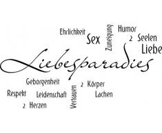 Graz Design 670117_57_070 Wandtattoo Deko Schlafzimmer Ideen Wandtattoos Wand Liebesparadies Liebe Herzen 110x57cm Schwarz