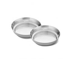 Georg Jensen Manhattan Glas Alkohol Untersetzer, SS, Ø9,5 cm, Edelstahl, Silber, 1,2 x 1,2 x 3,1 cm