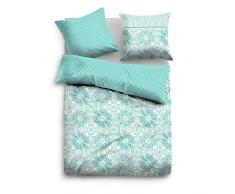 TOM TAILOR 0069842 Satin Bettwäsche Garnitur mit Kopfkissenbezug (Baumwolle) 1x 155x220 cm + 1x 80x80 cm, minz