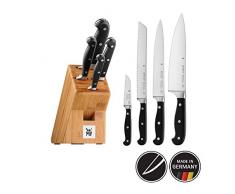 WMF Spitzenklasse Plus Messerblock mit Messerset, 5-teilig, 4 Messer geschmiedet, 1 Block aus Bambus, Performance Cut, Spezialklingenstahl