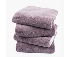 KinHwa 4er Pack Microfaser Handtücher, Stark Wasserabsorbierendes Mikrofaser Handtuch, Mikrofaser Badetuch, Super Weich Duschtücher, Schnelltrocknend & Saugstark, 40cm x 76cm, Violett