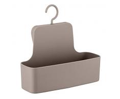 WENKO Duschcaddy Barcelona - Duschregal, Wandkorb, absolut bruchsicher, 26 x 24 x 9 cm, taupe