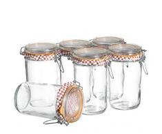 MÄSER 931434 Ermetico Einmachglas 750 ml im 6er-Set, Vorratsgläser mit Deckel und Bügelverschluss zum Einkochen, Einlegen und luftdichtem Aufbewahren, Glas