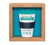 Grafik-Werkstatt Premium Becher mit Deckel |Kaffeebecher to go | 400 ml | Superhelden Papa