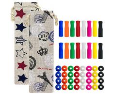 Senhai 16 Stck Silikon Trinkhalme & 2 Stck Stroh Tragetasche, Mehrfarbig Verbrennungsschutz/kalt Trinkhalme Abdeckungen Und Schalldämpfer Fit Edelstahl Strohhalme Für 20 oder 30 oz Yeti, RTIC