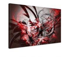 LANA KK - Leinwandbild Grow Red abstraktes Design auf Echtholz-Keilrahmen â Fotoleinwand-Kunstdruck in rot, einteilig & fertig gerahmt in 120x80cm