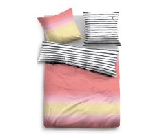 TOM TAILOR 0069956 Satin Bettwäsche Garnitur mit Kopfkissenbezug (Baumwolle) 1x 200x200 cm + 2X 80x80 cm, Zitrone