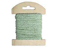 Rayher 55352408 Papier Kordel, 1,2mm Ã¸, auf Holzkarte, 10m, mintgrün