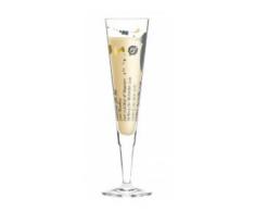 RITZENHOFF Champus Champagnerglas von Annet Wurm, aus Kristallglas, 200 ml, mit edlen Gold- und Platinanteilen, inkl. Stoffserviette