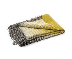 Grau Gold Wolldecke Alberto, 130 x 200 cm, Hergestellt in Litauen