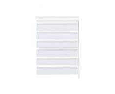 GARDINIA Doppelrollo mit Kassette, Duo-Rollo/ Seitenzugrollo, Transparente und blickdichte Streifen, Alle Montage-Teile inklusive, Weiß, 80 x 160 cm (BxH)