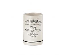 axentia Zahnputzbecher Paris, Badausstattung, Zahnbürstenhalter für das Badezimmer, rund, Becher als Badaccessoire, WC-Zubehör aus Keramik, ca. 7,4 x 7,4 x 11,5 cm, altweiß