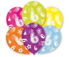 Amscan 27.5 cm 6. Geburtstag, 6 Luftballons