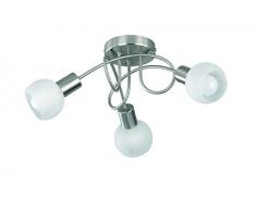 Reality Leuchten R60173007 Antibes A++ to E, Deckenleuchte, Metall, E14, Nickel matt/Chrom, 47 x 47 x 20 cm