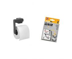 Tiger Nomad Toilettenpapierhalter ohne Deckel schwarz inklusive Tigerfix-Klebesystem zum Befestigen ohne Bohren