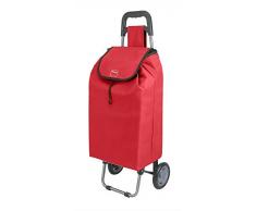 Metaltex Daphne Einkaufstrolley, mit 2 Rädern, Metall, 120 x 60 x 6 cm 120x60x6 cm rot