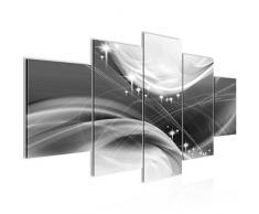 Bilder Abstrakt Wandbild 200 x 100 cm Vlies - Leinwand Bild XXL Format Wandbilder Wohnzimmer Wohnung Deko Kunstdrucke Schwarz Weiß 5 Teilig - MADE IN GERMANY - Fertig zum Aufhängen 400751c
